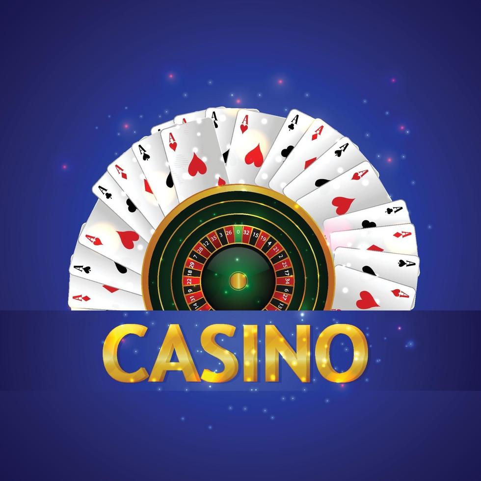 Casino online game with casino slot with colorful chips vector