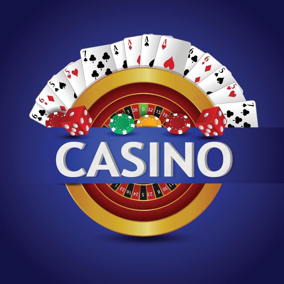 juego de juego de casino con fondo lujoso y naipes vector