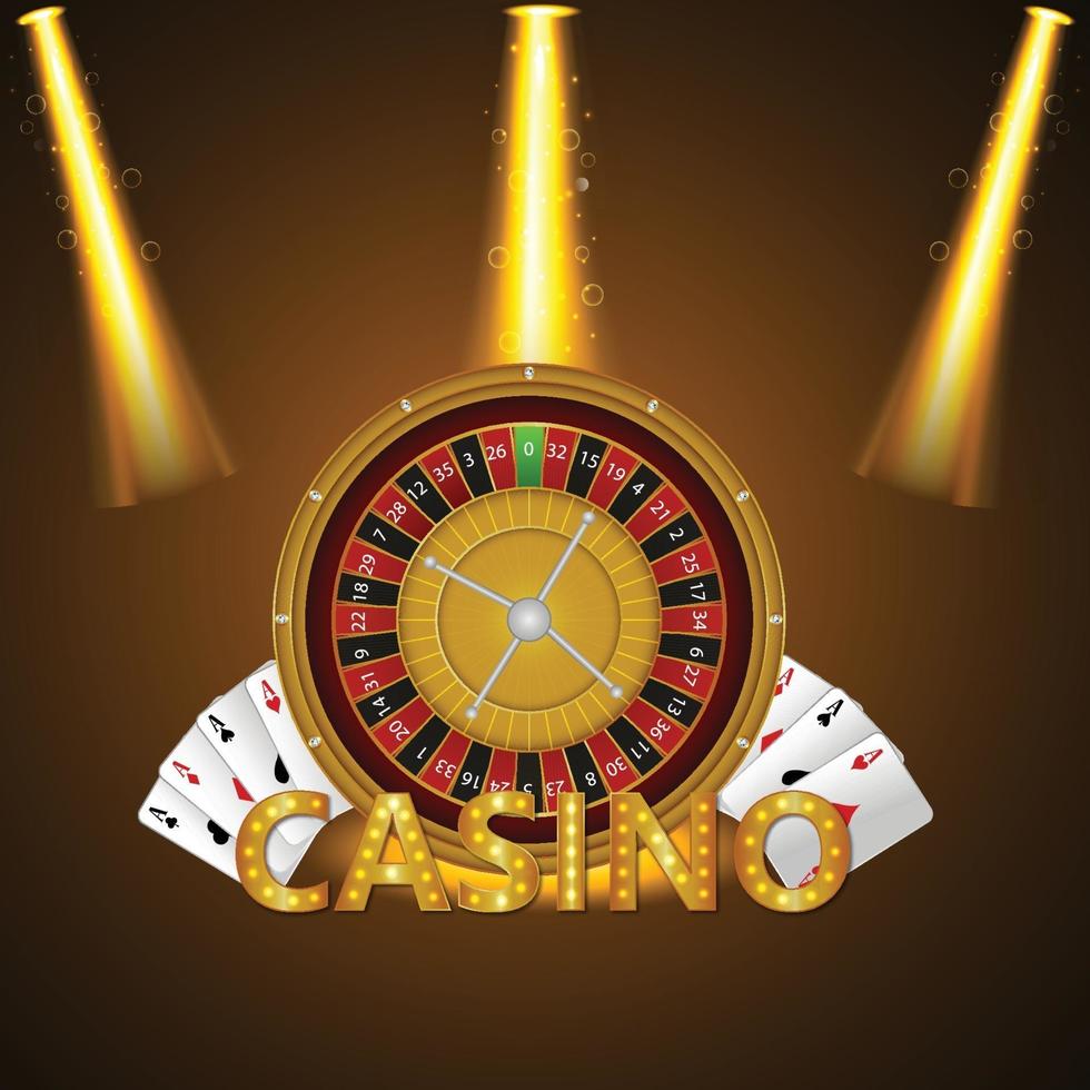 Poker casino with playing cards and luxury background vector