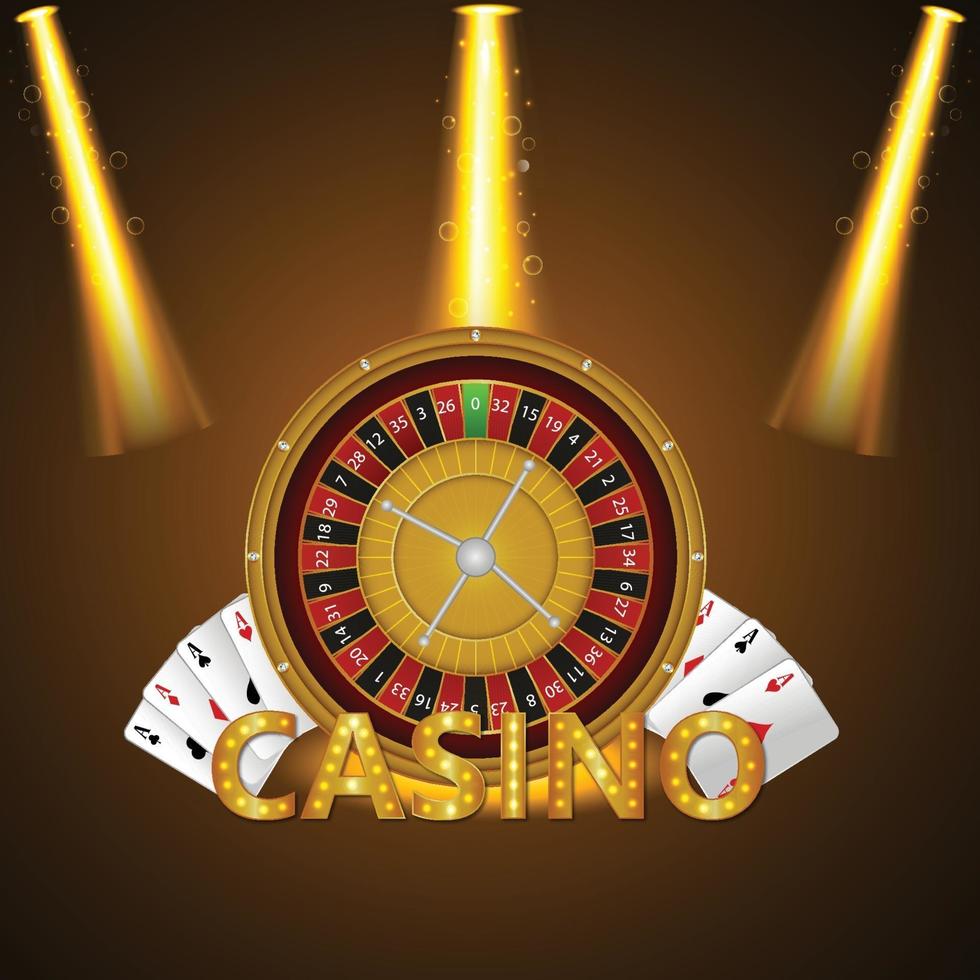 Casino de póquer con naipes y fondo de lujo vector