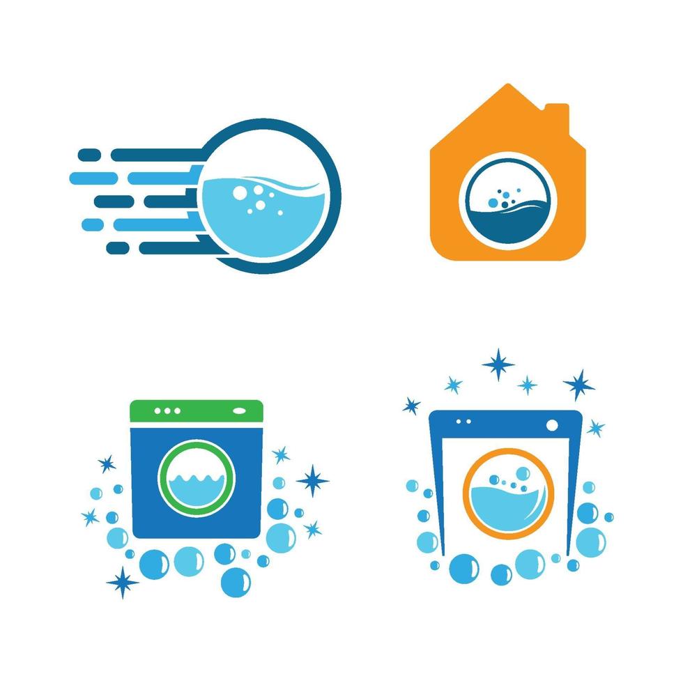 Laundry logo images illustration vector