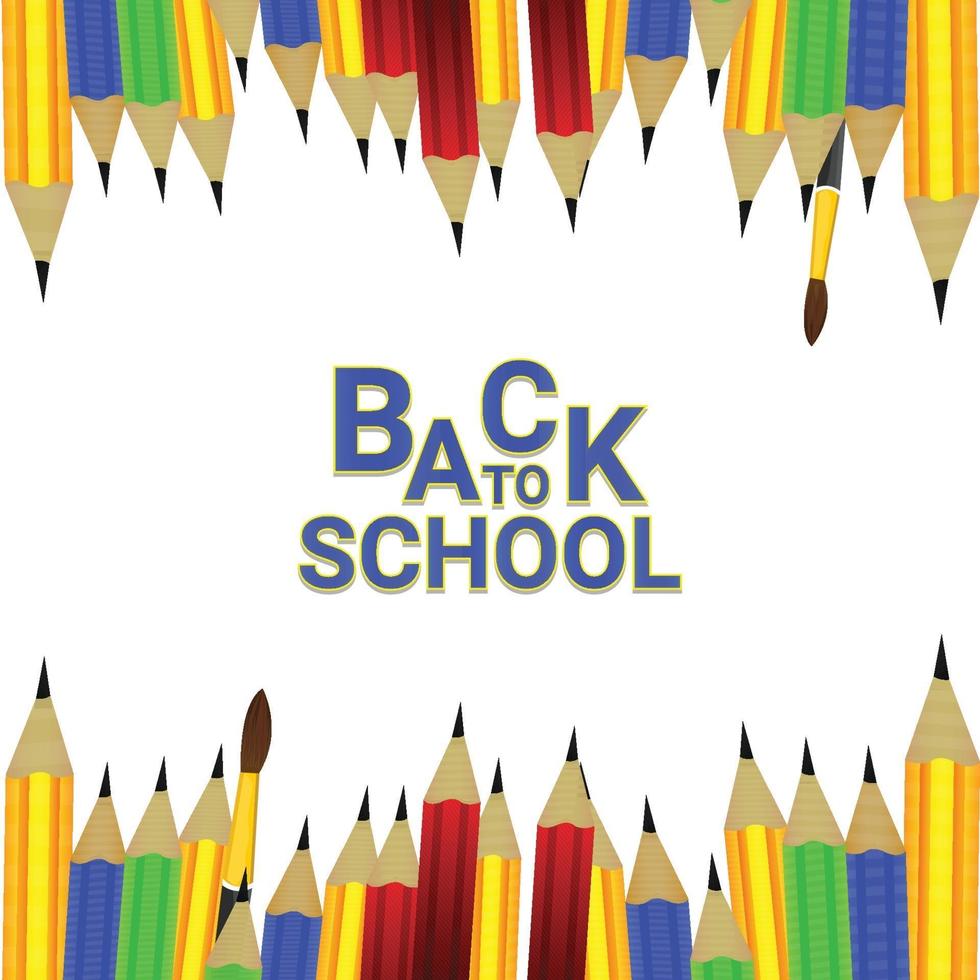 Back to school background with paper and pancil vector