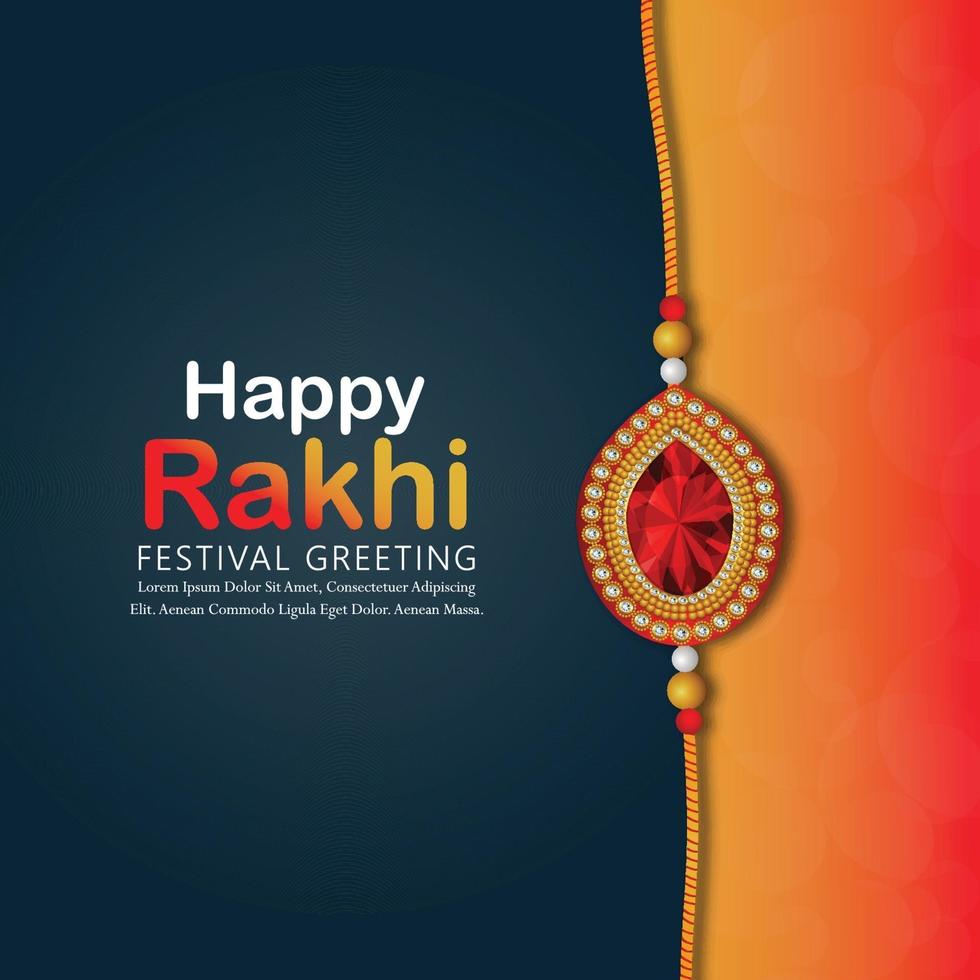 Rakhi festival of hindu with creative crystal rakhi vector