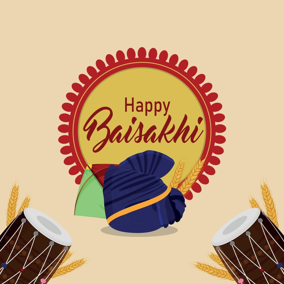 Happy vaisakhi flat design concept vector