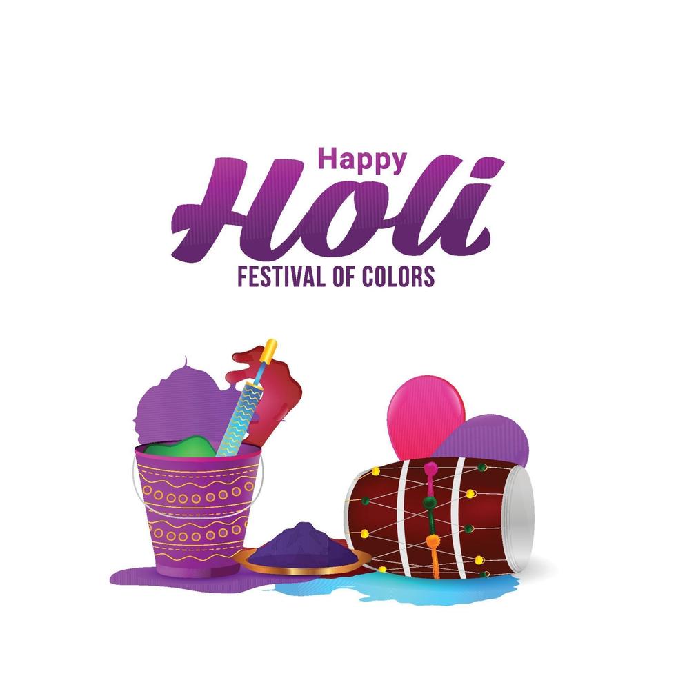 Realistic happy holi celebration background vector