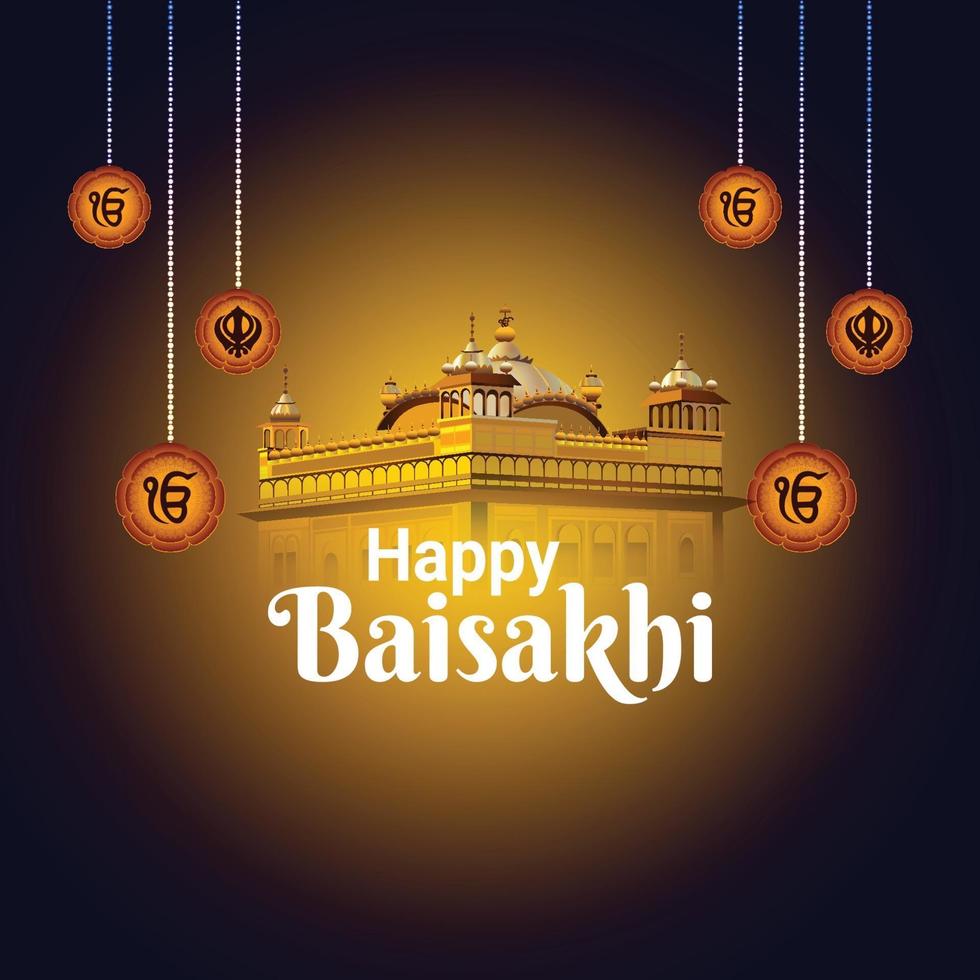 Happy vaisakhi sikh festival with golden tample 2152938 Vector Art at
