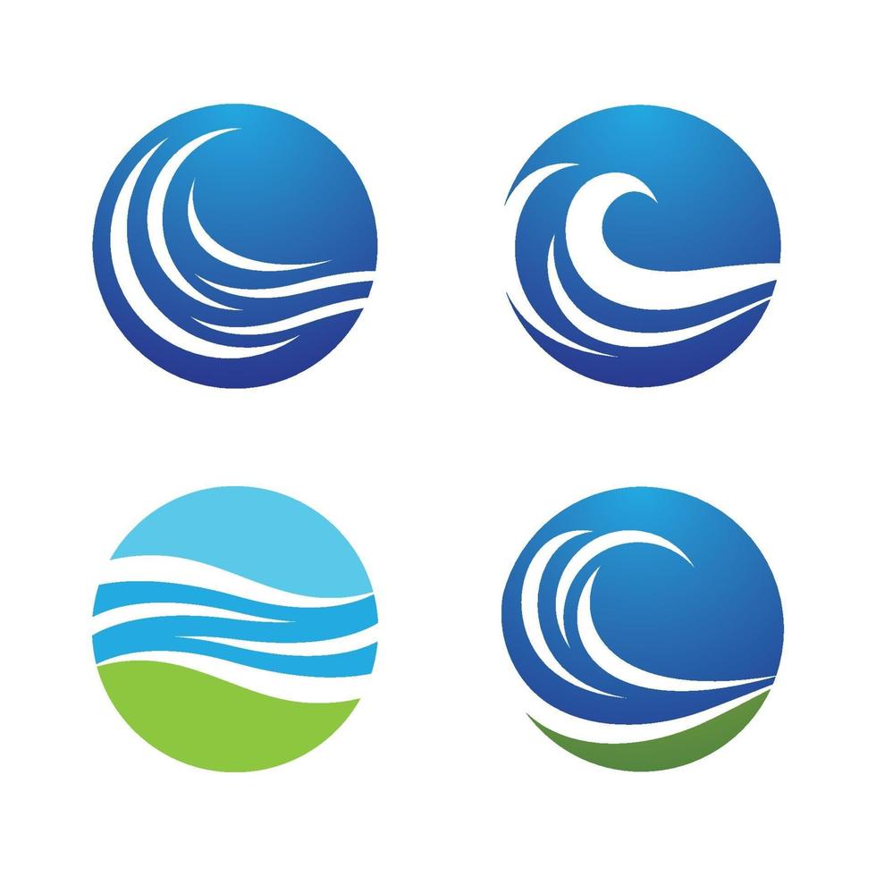 Water wave logo images vector