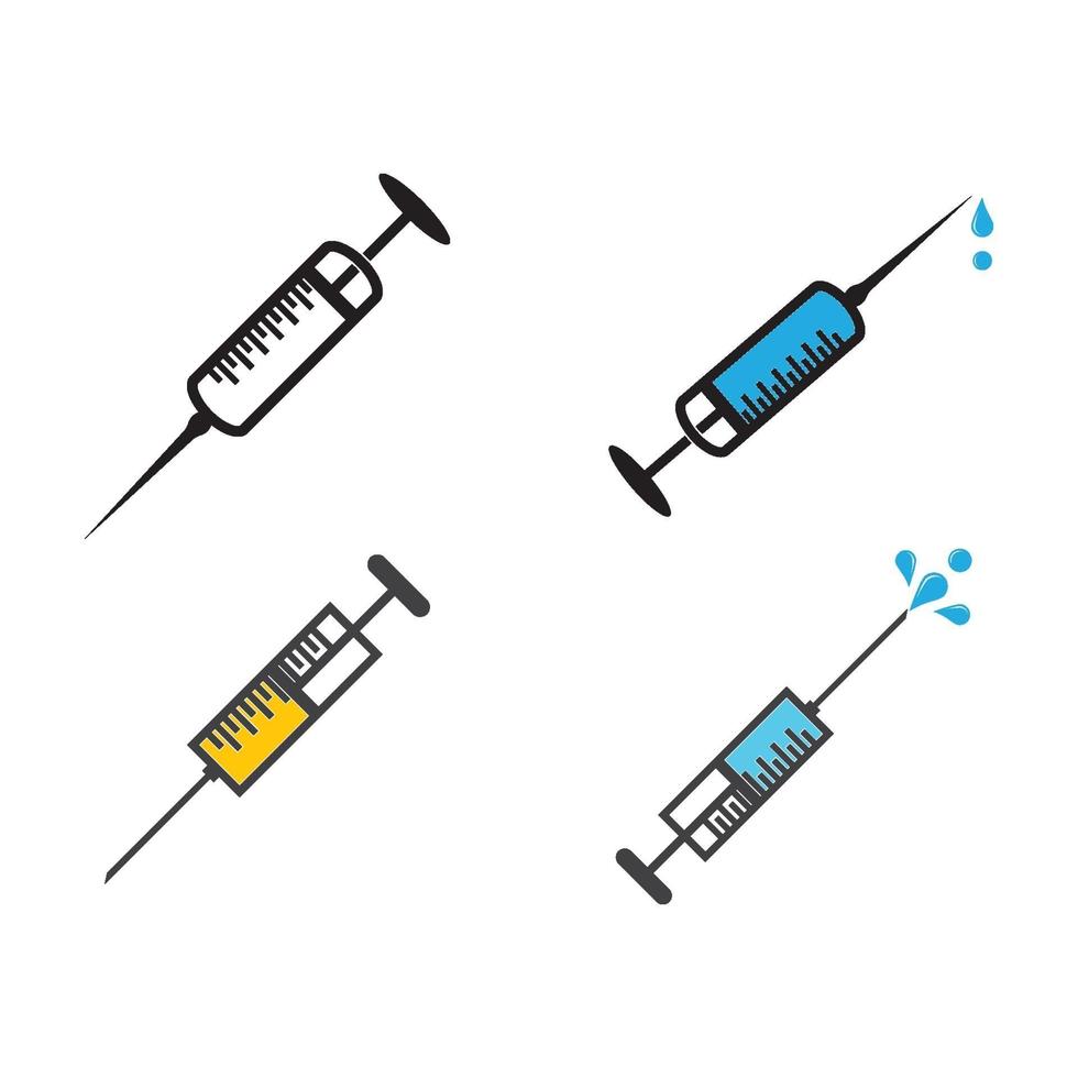 Injection syringe logo images illustration vector
