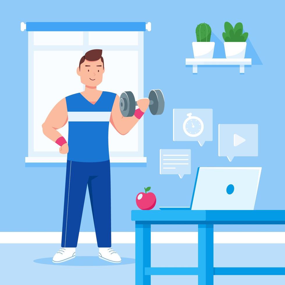 Online Personal Trainer Concept vector