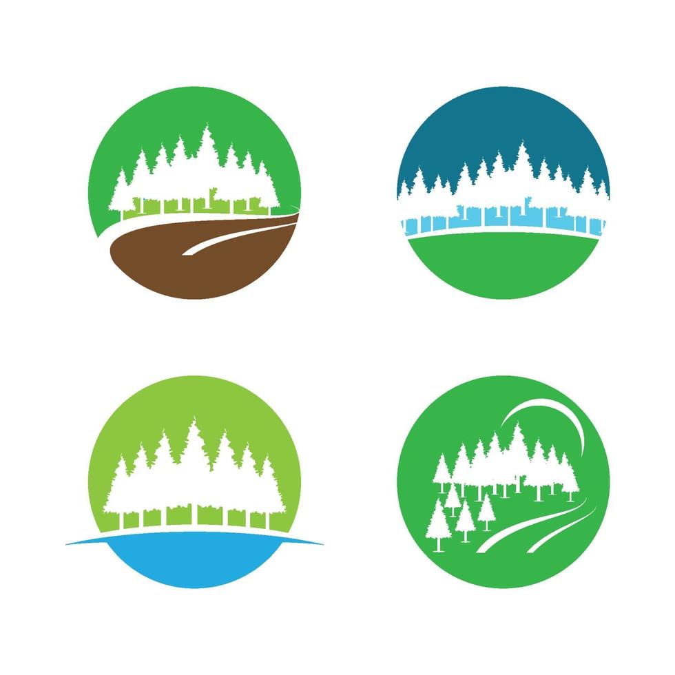 Pine tree logo images illustration vector