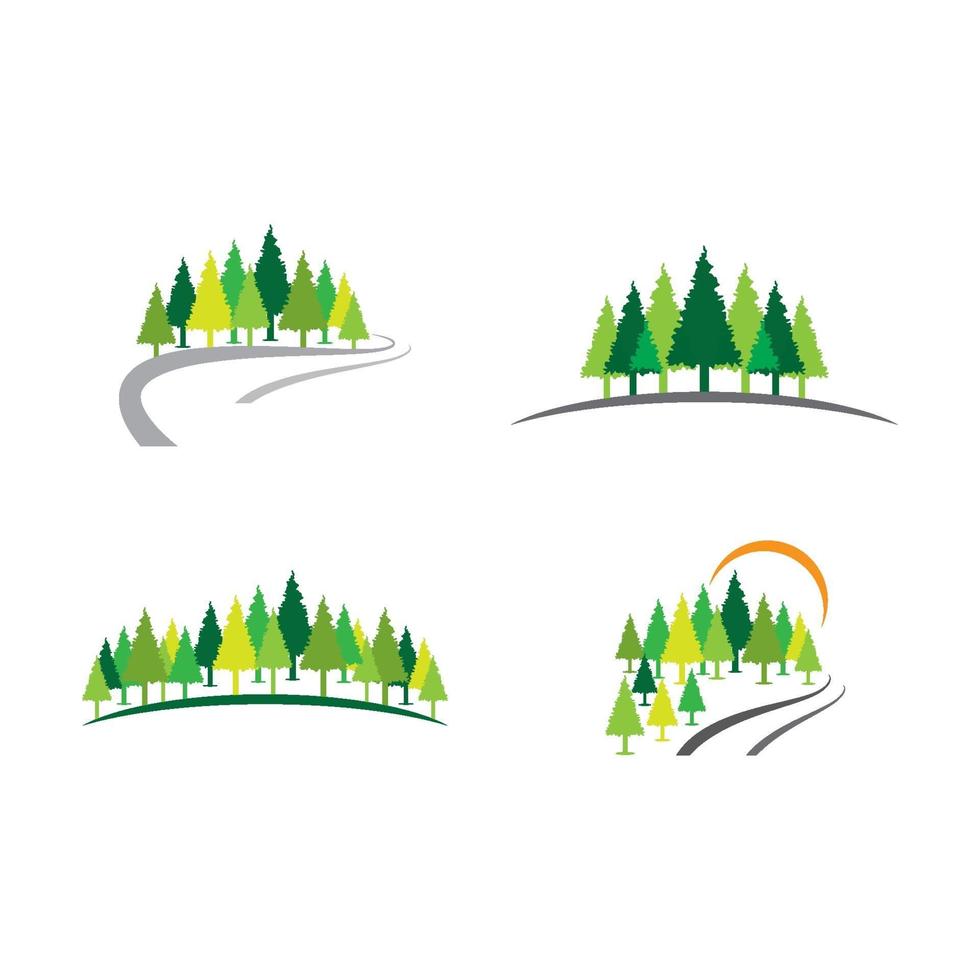 Pine tree logo images illustration vector