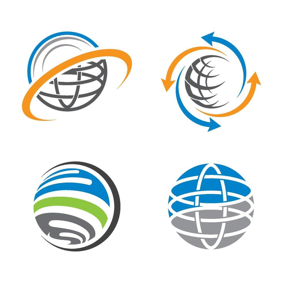 Global logo tech vector icon illustration