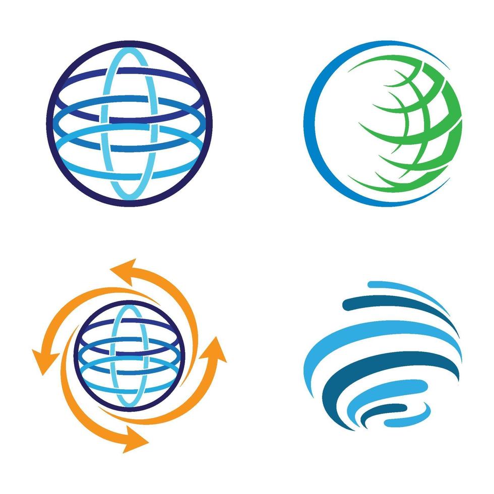 Global logo tech vector icon illustration