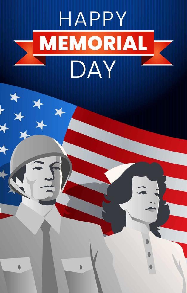 Happy Memorial Day Concept vector