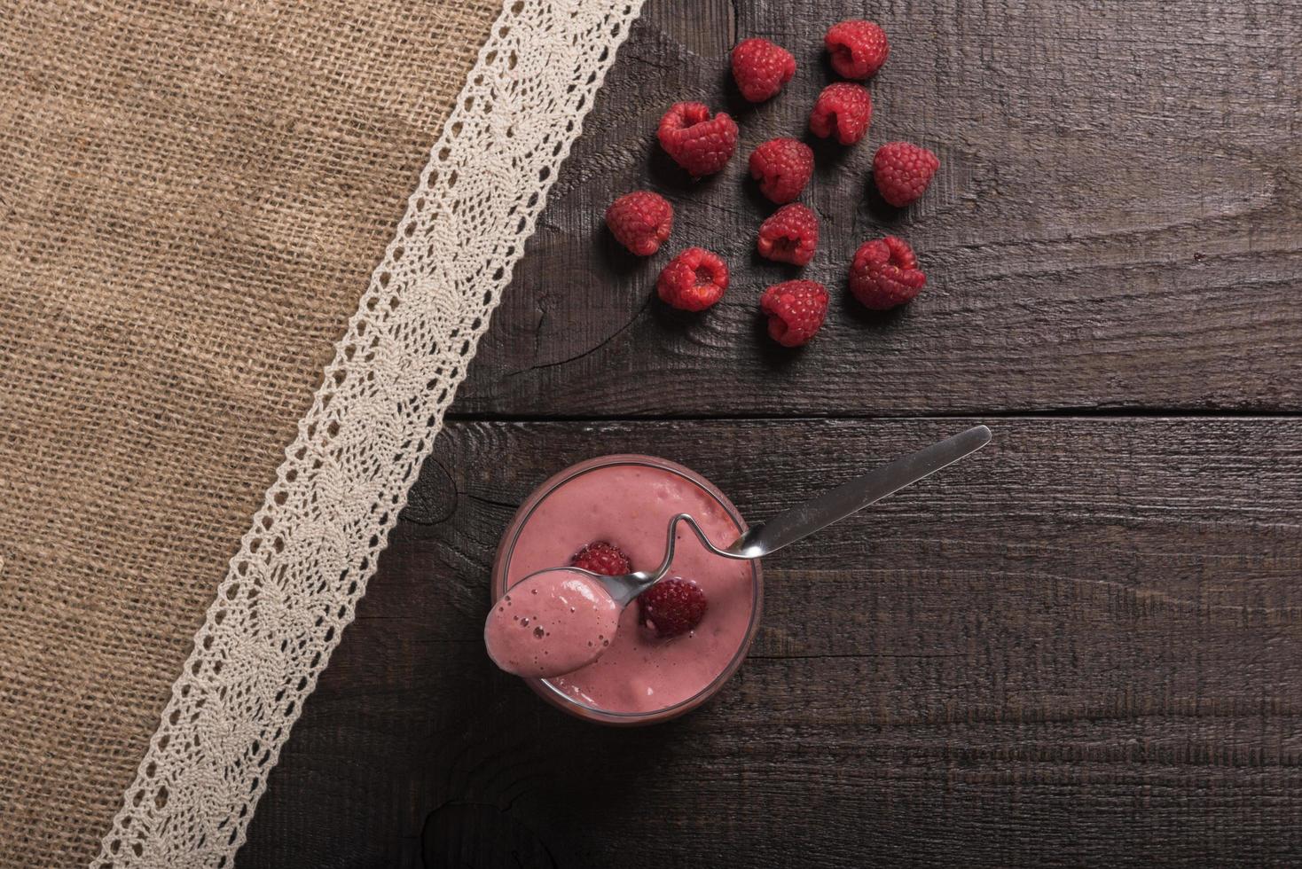 Raspberry banana smoothie photo