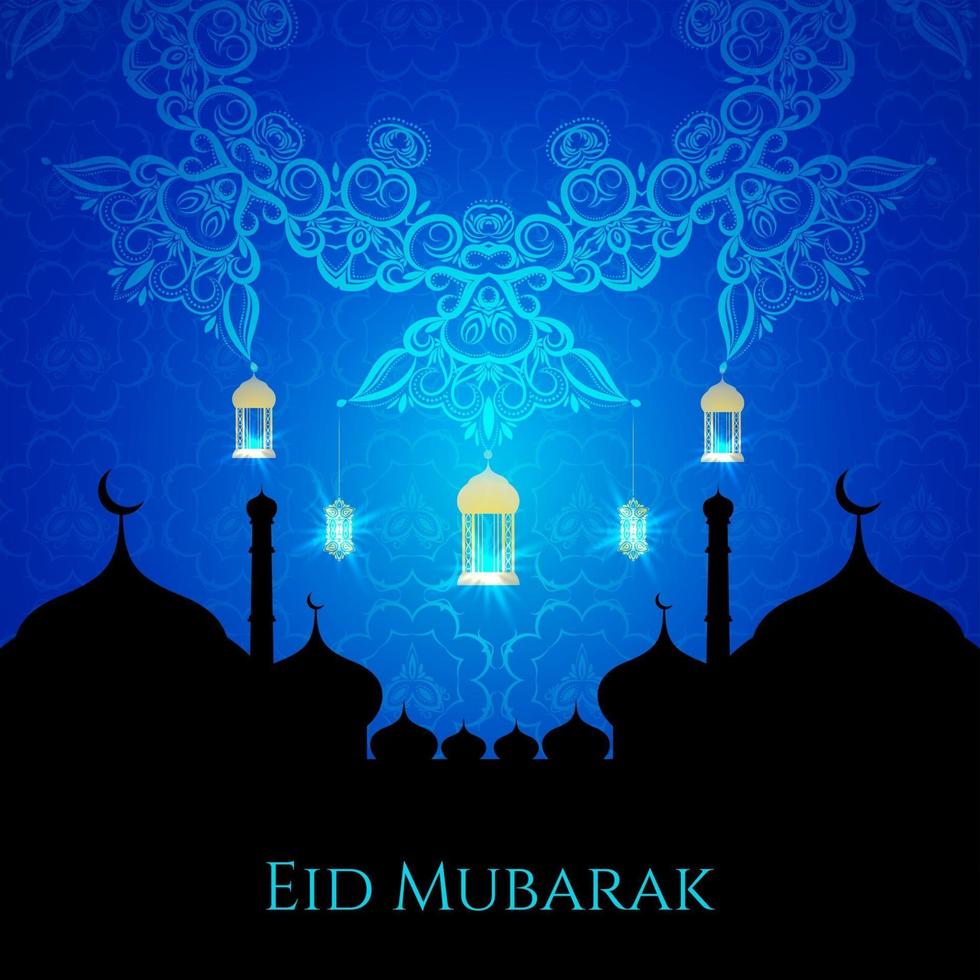 Abstract Eid Mubarak Islamic vector background design