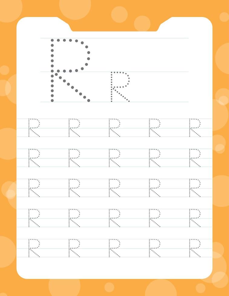 Letter R tracing alphabet worksheets 2153473 Vector Art at Vecteezy