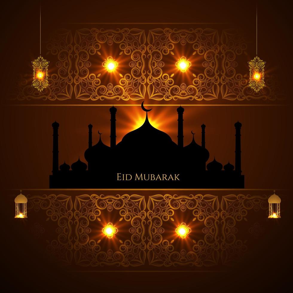 Abstract Eid Mubarak Islamic vector background design