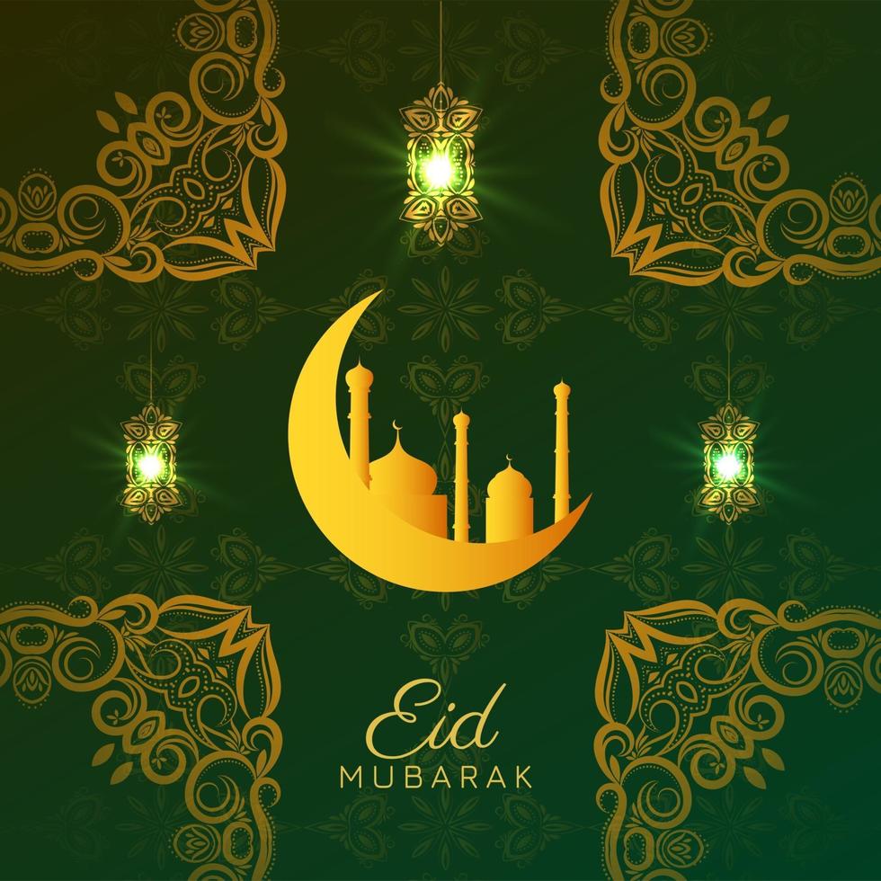 Eid Mubarak festival decorative background vector