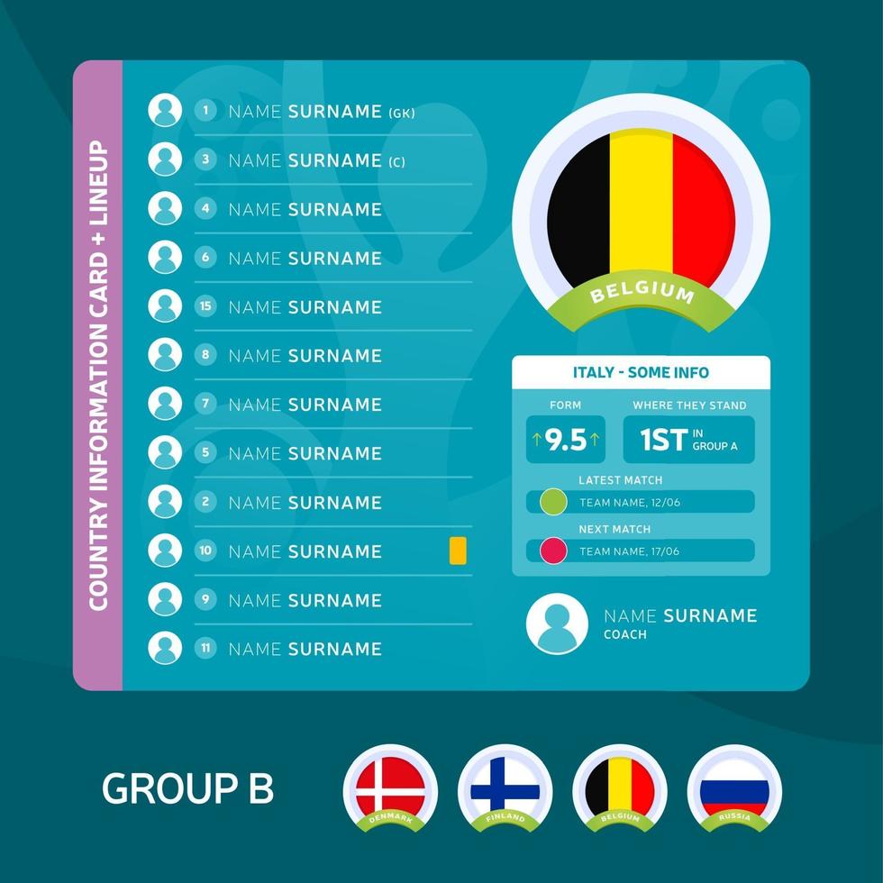 group b football 2020 vector