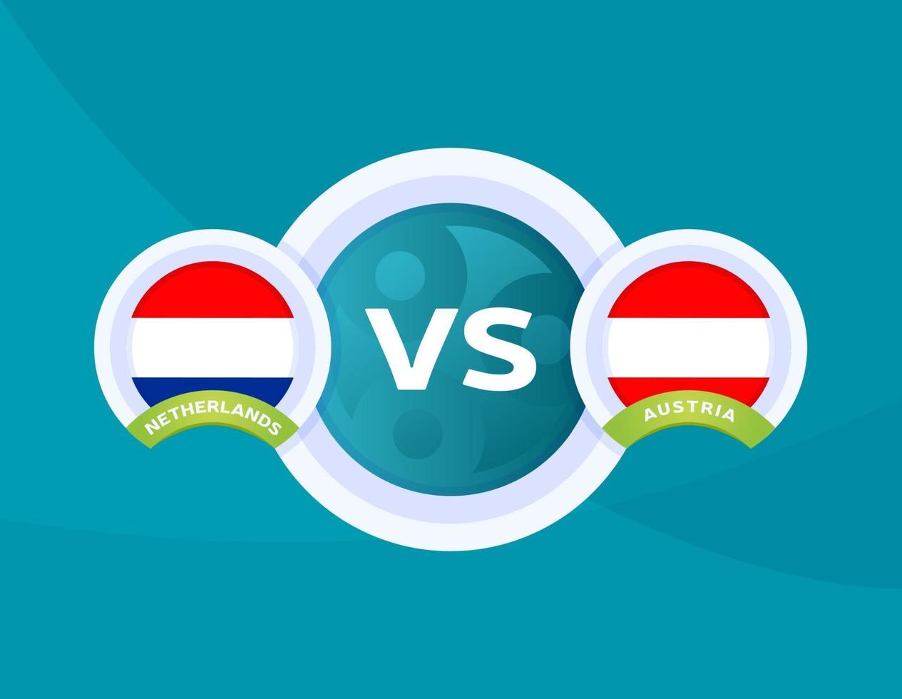 netherlands vs austria football vector