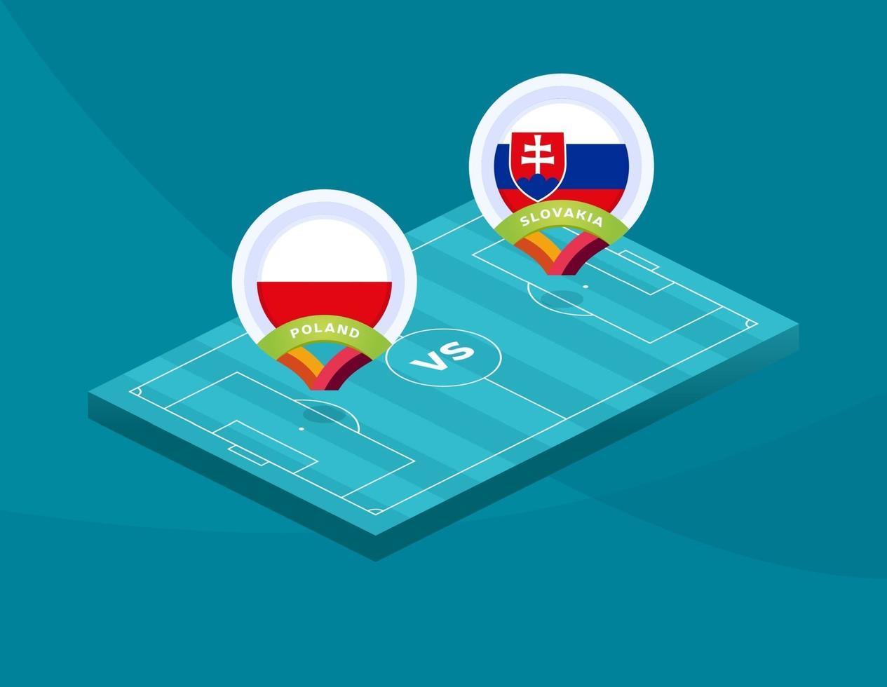 fútbol de polonia vs eslovaquia vector