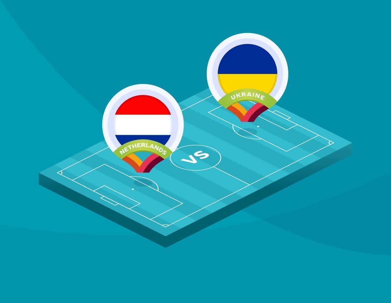 netherlands vs ukraine football vector