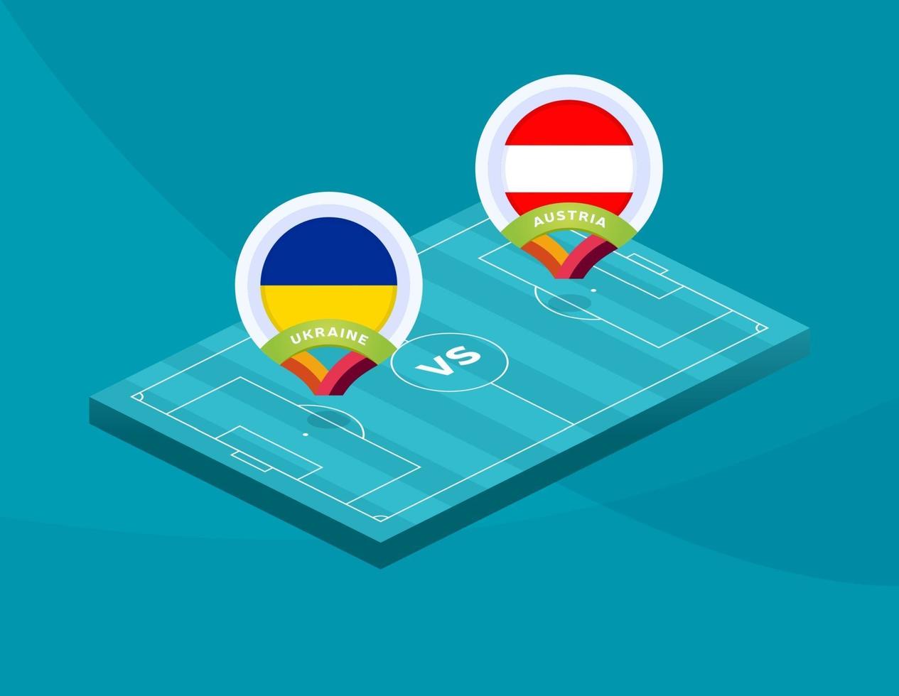 ukraine vs austria football vector