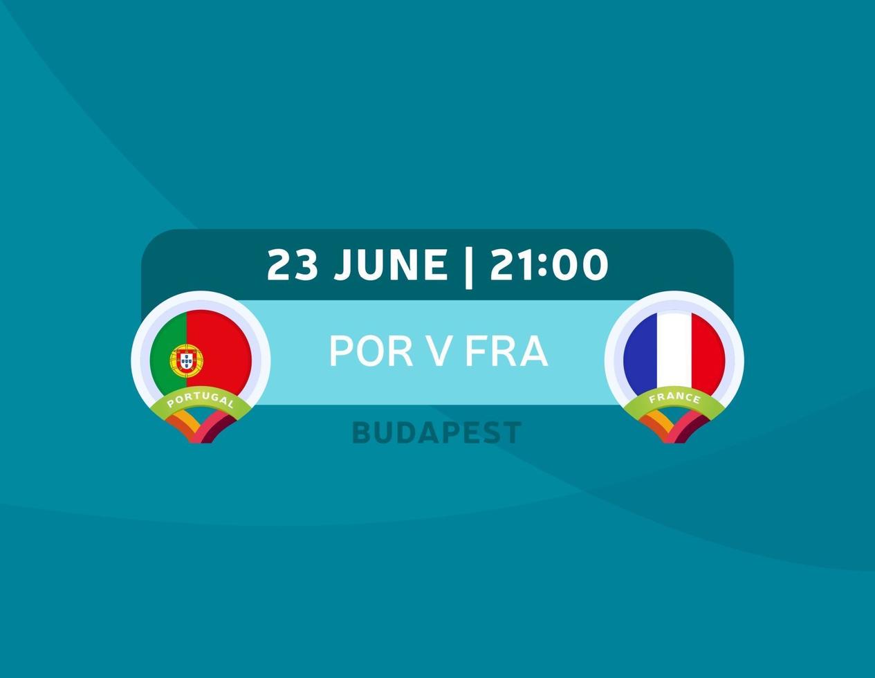 fútbol portugal vs francia vector