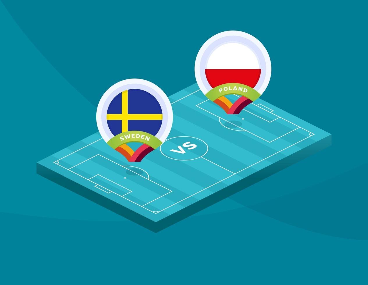 Sweden vs Poland football vector