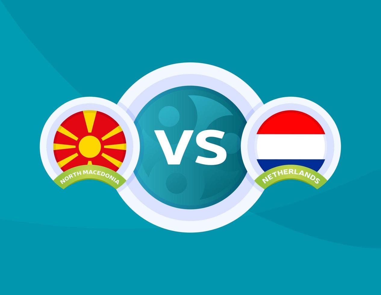 macedonia del norte vs holanda fútbol vector