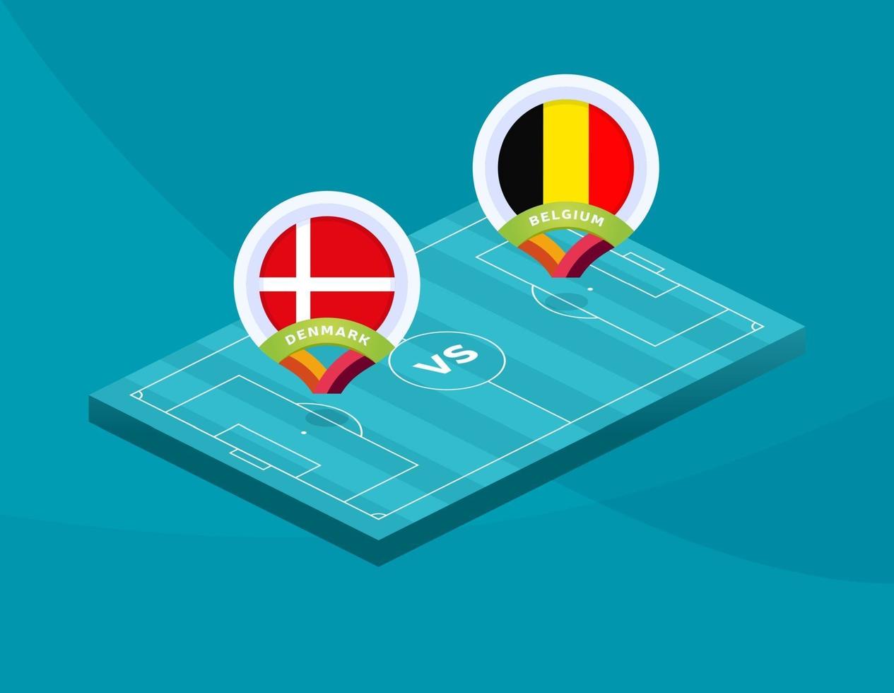 Denmark vs Belgium football vector