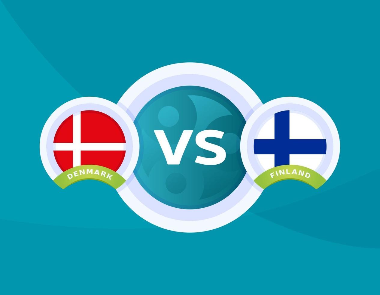 dinamarca vs finlandia fútbol vector