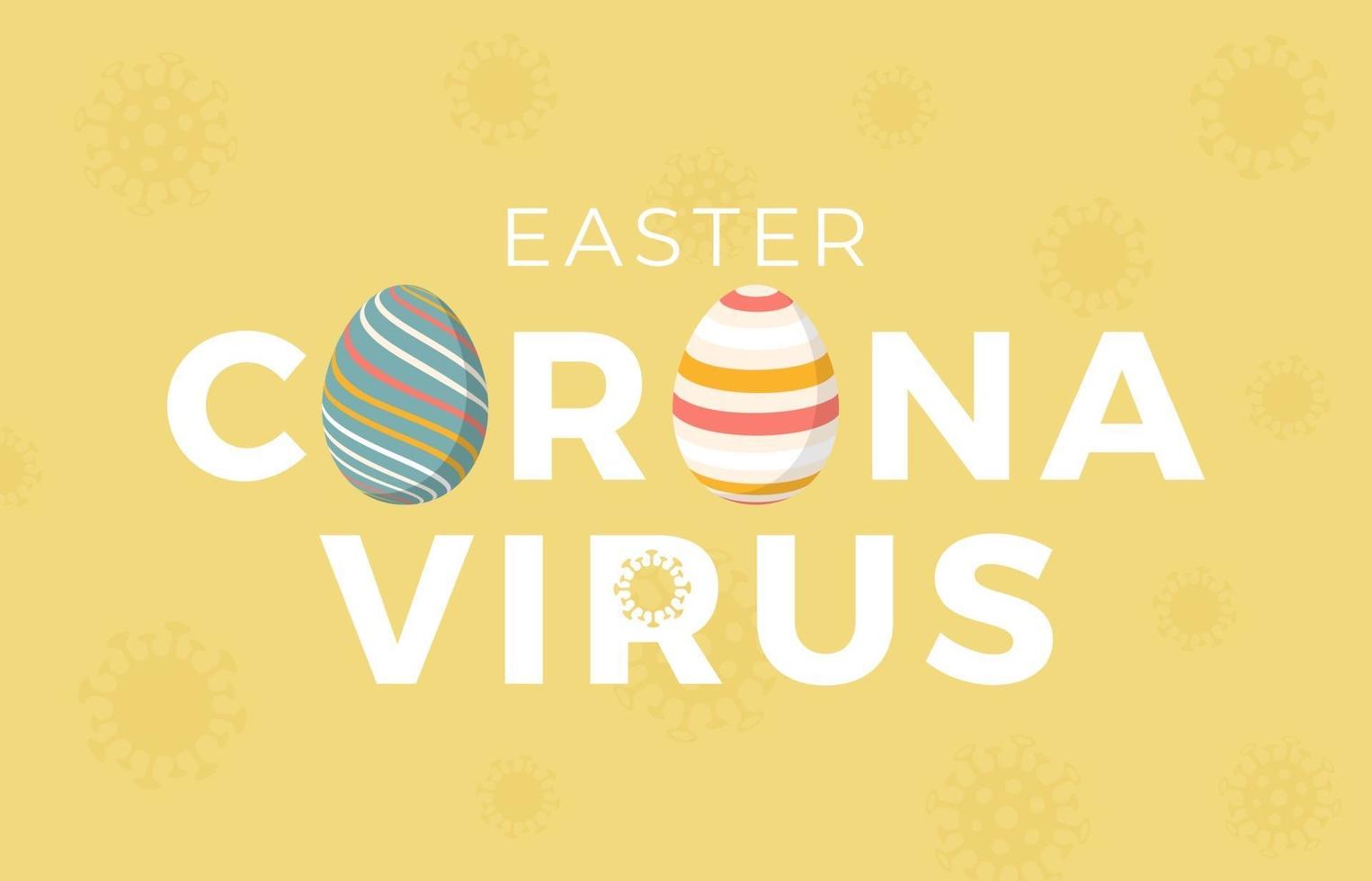 Easter during coronavirus pandemic flat banner vector