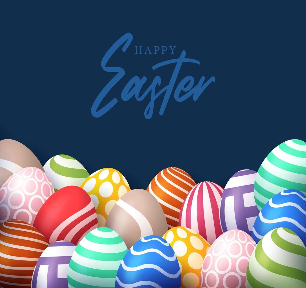 easter realistic egg banner vector