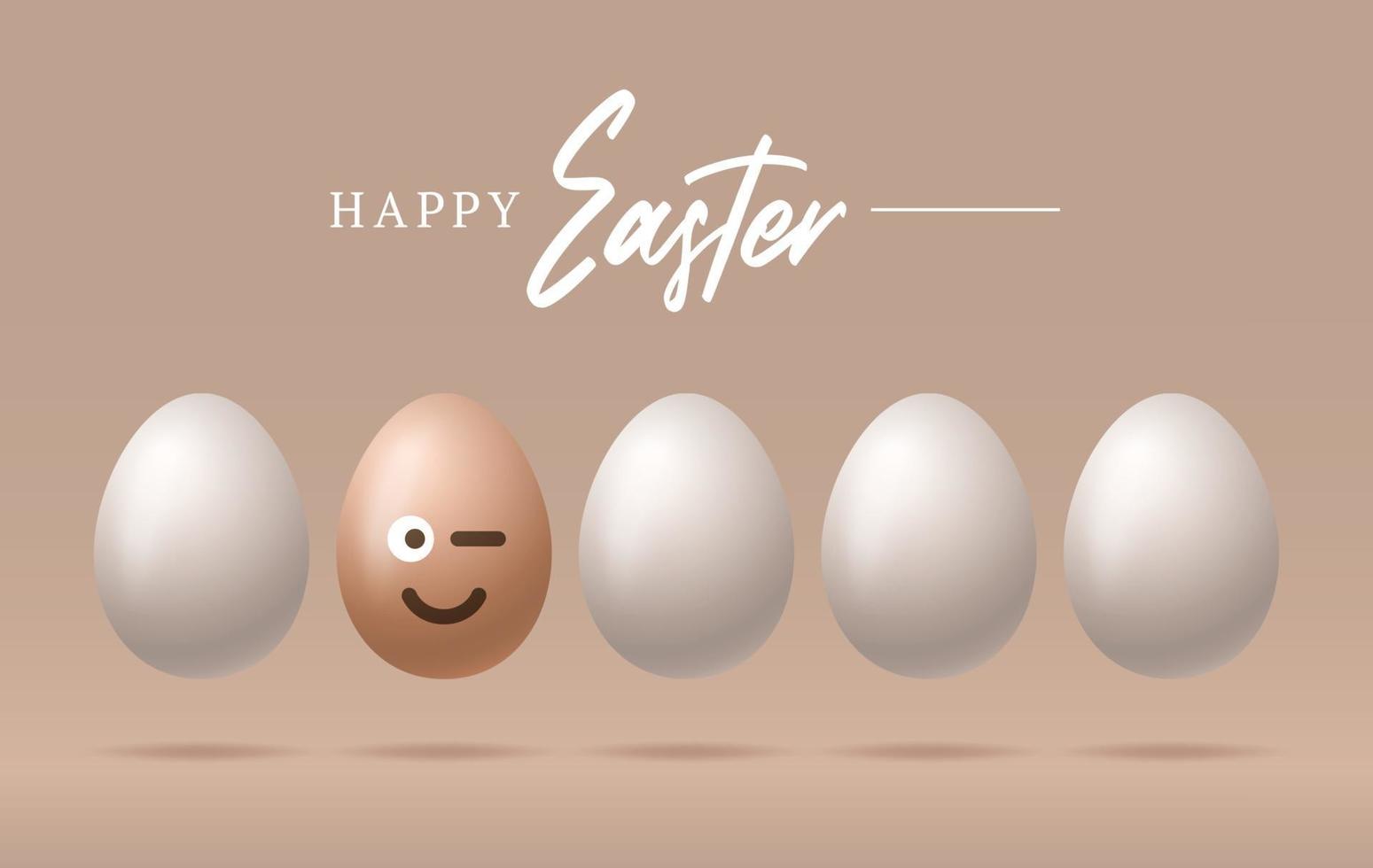 happy easter smile egg banner vector