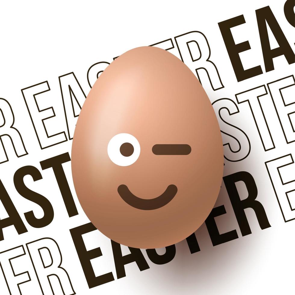 smile Easter egg banner vector