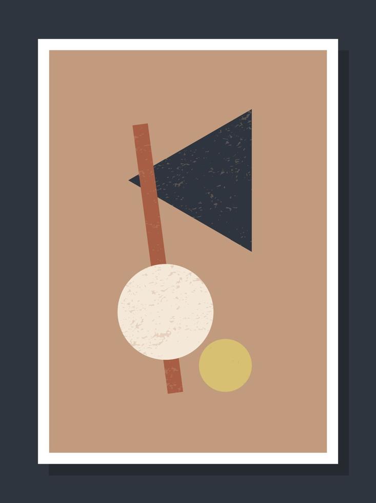 Póster de pared de arte vectorial geométrico minimalista. minimal 20s geométricas abstractas contemporáneas carteles vector plantilla boho formas primitivas elementos ideales para decoración de paredes estilo moderno hipster