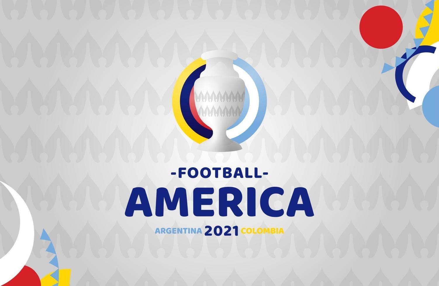 fútbol de américa del sur 2021 argentina colombia ilustración vectorial. sin logotipo oficial del torneo en el fondo del patrón vector