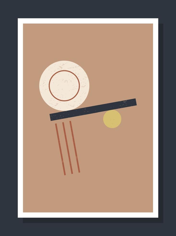 Póster de pared de arte vectorial geométrico minimalista. minimal 20s geométricas abstractas contemporáneas carteles vector plantilla boho formas primitivas elementos ideales para decoración de paredes estilo moderno hipster