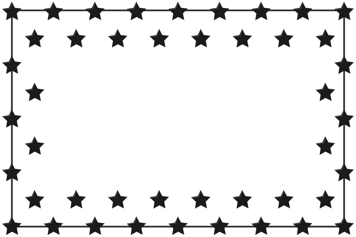 marco de borde de estrellas negras vector