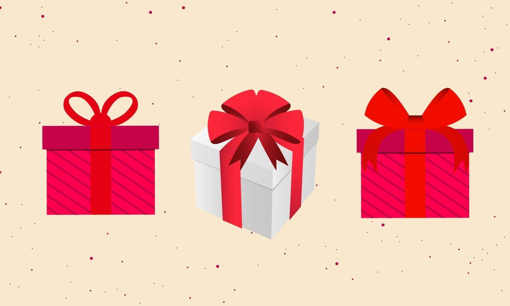 Pack of Gift Boxes With Ribbon vector