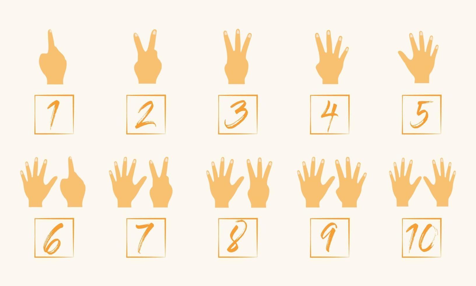 Hand Counting 1 to 10 Illustration vector