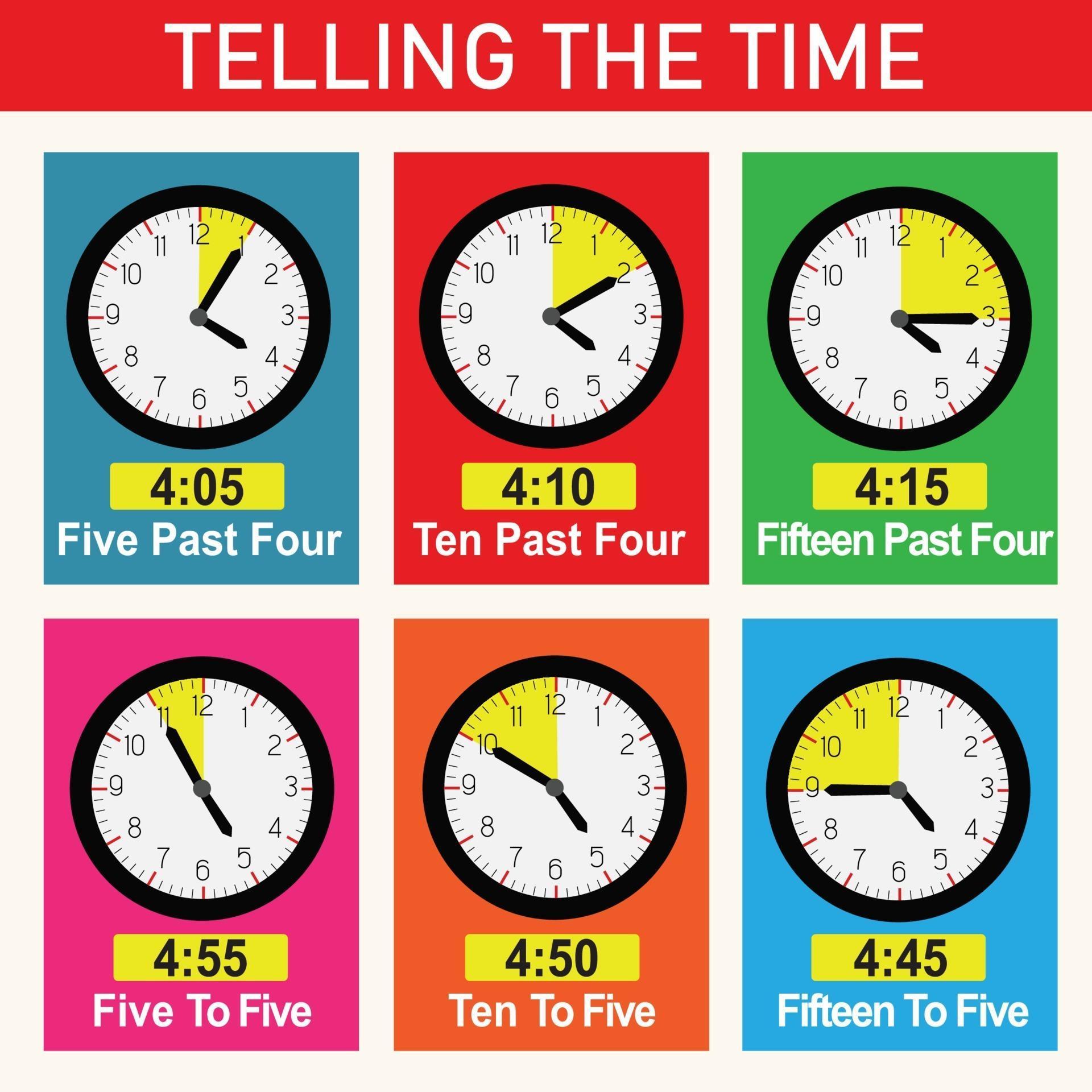 Telling the Time Educational Design for Kids 2154114 Vector Art at Vecteezy