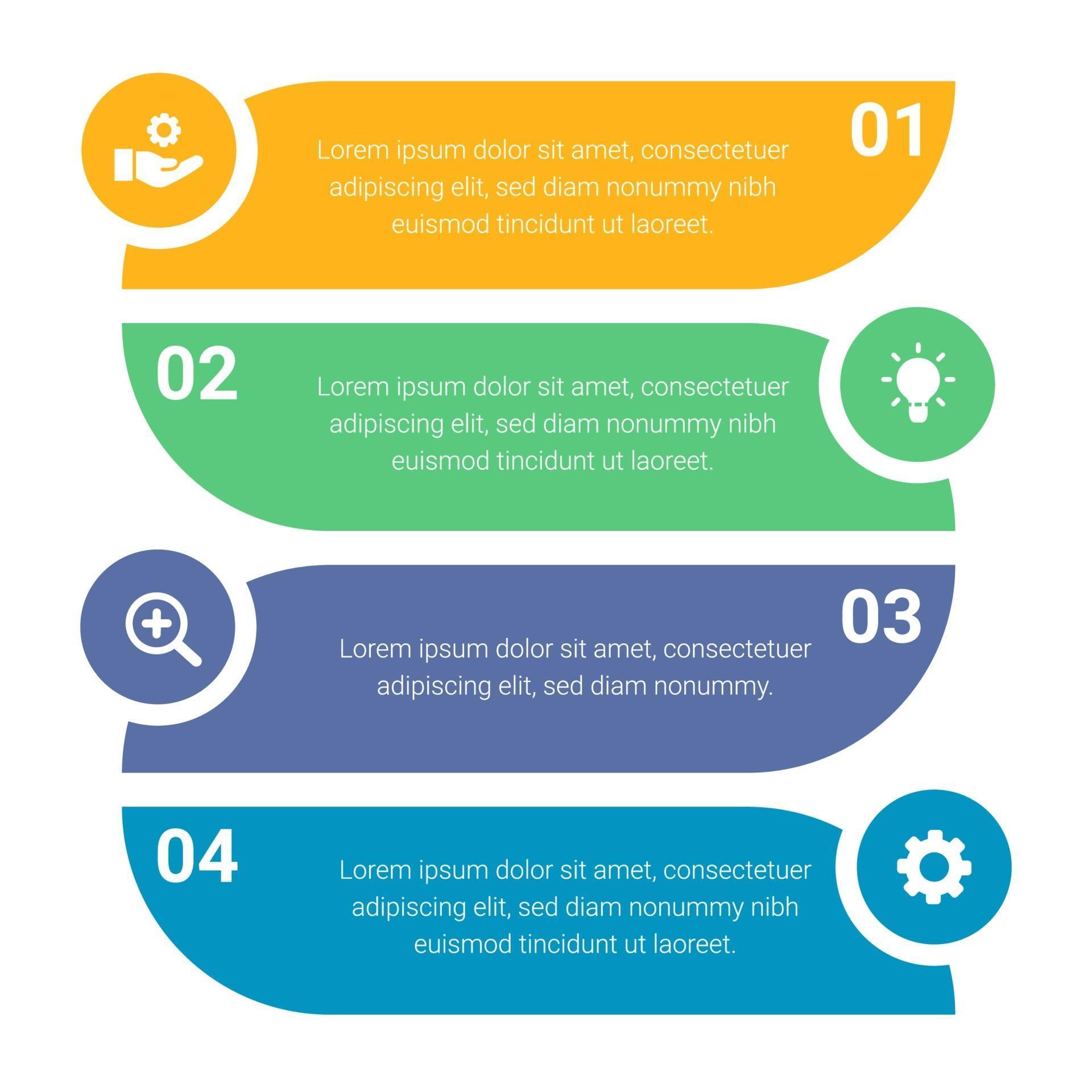 Colorful Rectangles Infographic With Icons and Texts 2154128 Vector Art ...