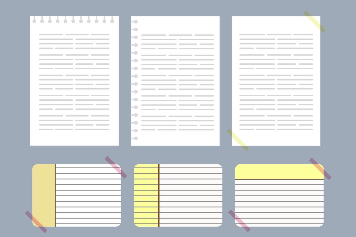 Collection of Simple Note Papers vector