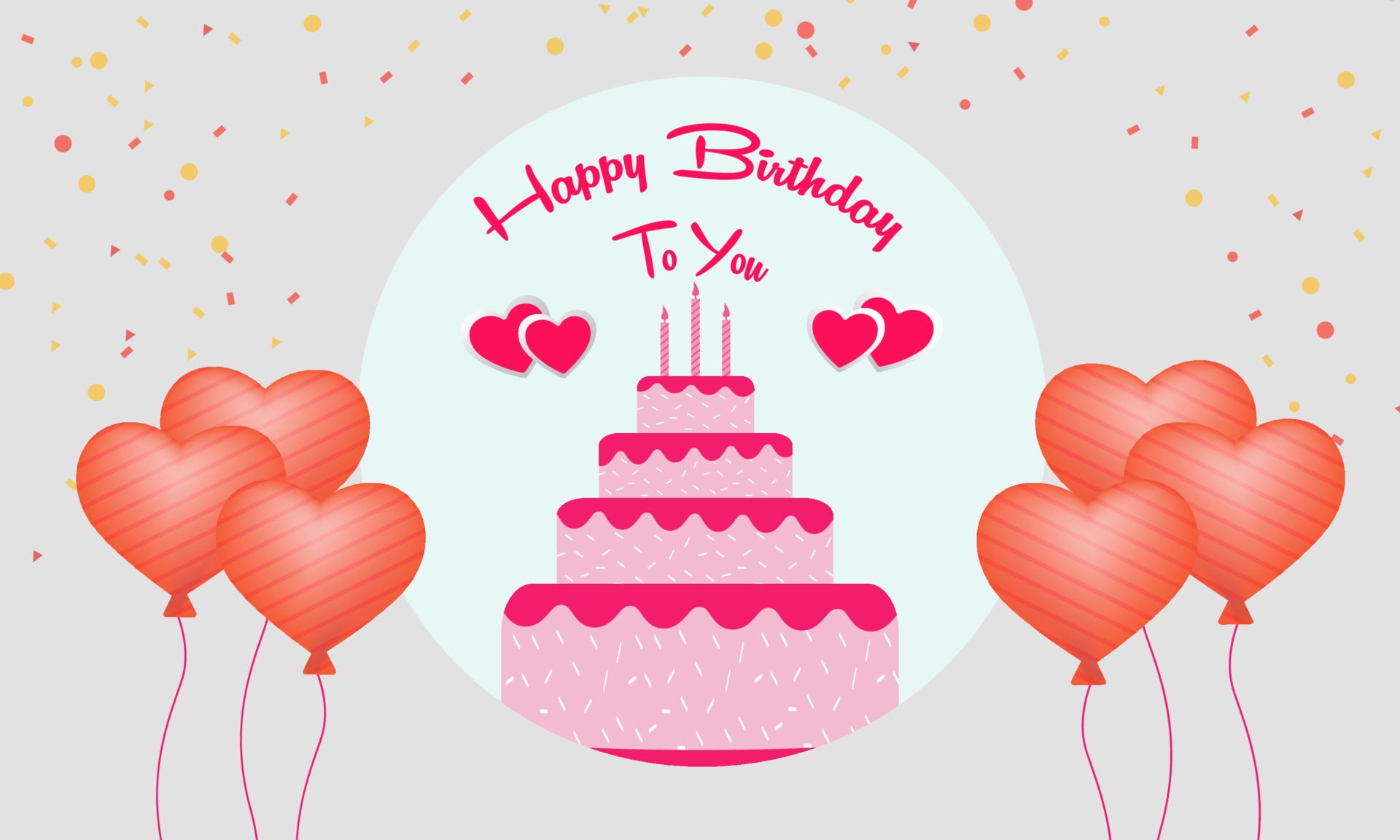 Happy Birthday Heart Cake Wallpaper