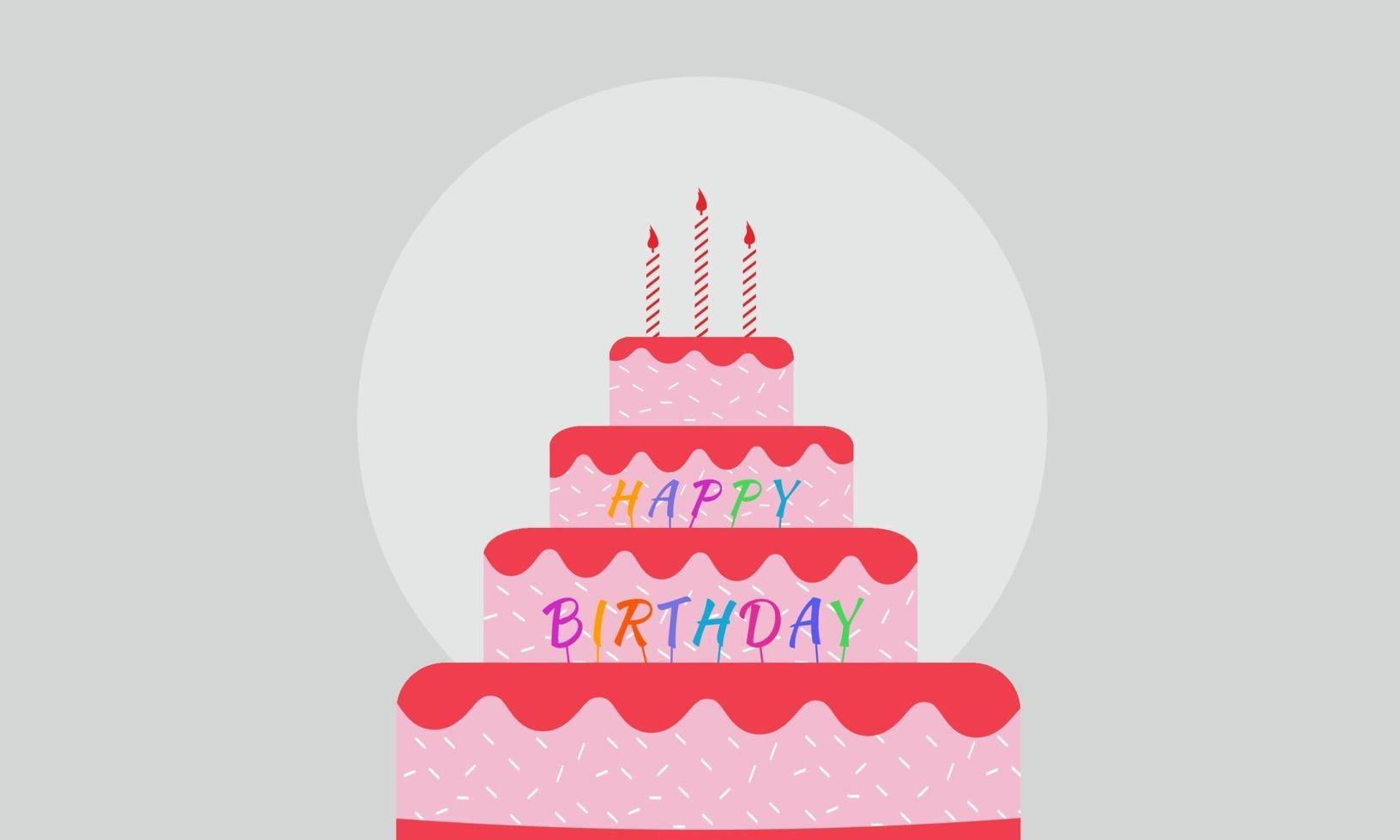 fondo de celebración de pastel de feliz cumpleaños vector