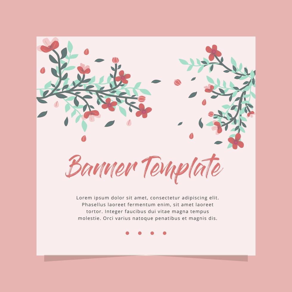 Beautiful Floral Pink Banner Template vector