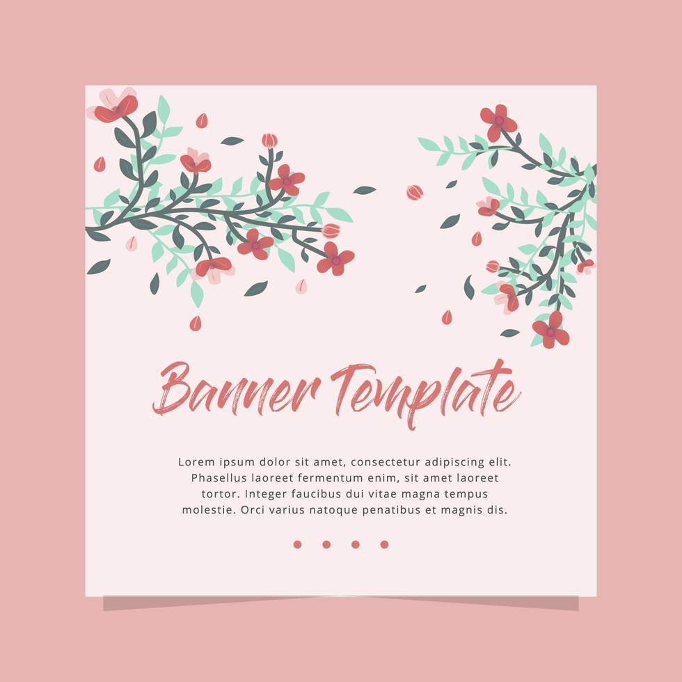 hermosa plantilla de banner floral rosa vector